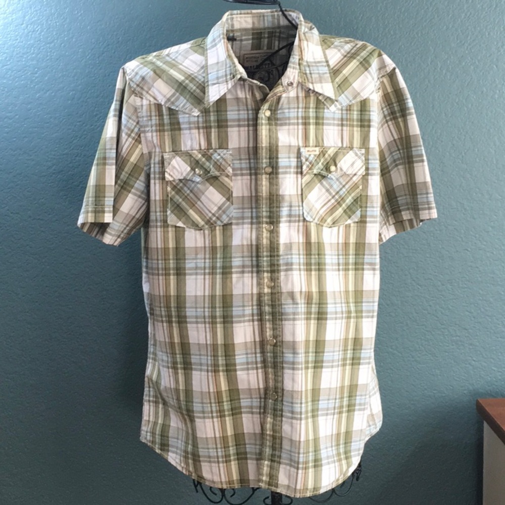 Mens Hollister Co. Short Sleeve Button Plaid Shirt
